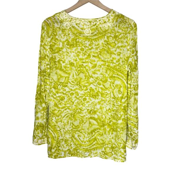 Y2K Chico’s embroidered Floral Long Sleeve Blouse size Medium - Picture 2 of 4